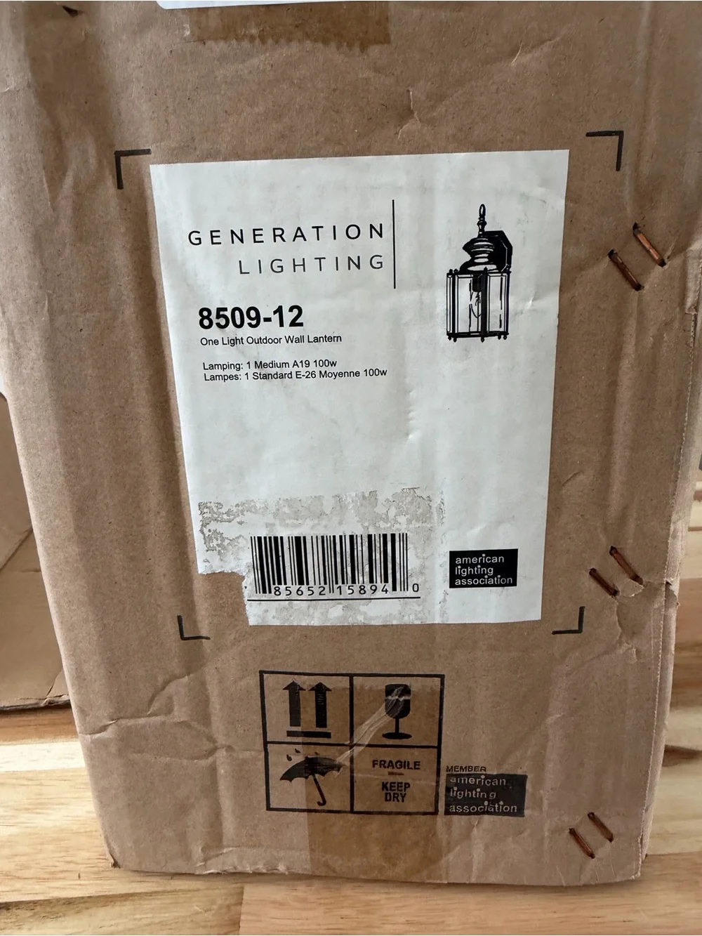 New Generation Lighting Classico 1-Light Black Outdoor Wall Lantern